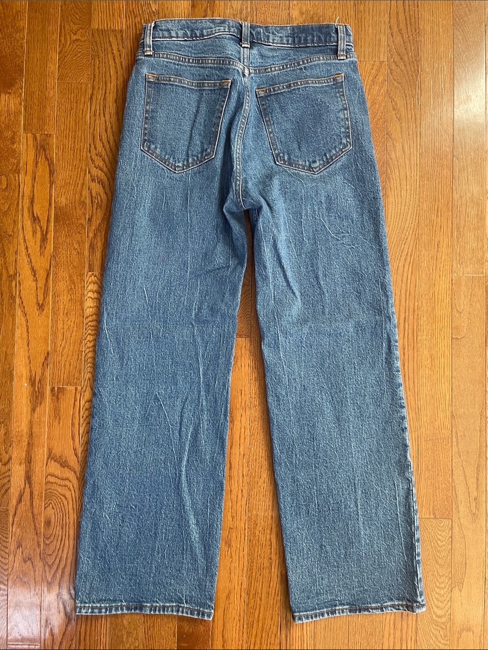 Abercrombie & Fitch Medium Blue High-Rise Straight Jeans - Picture 2 of 4
